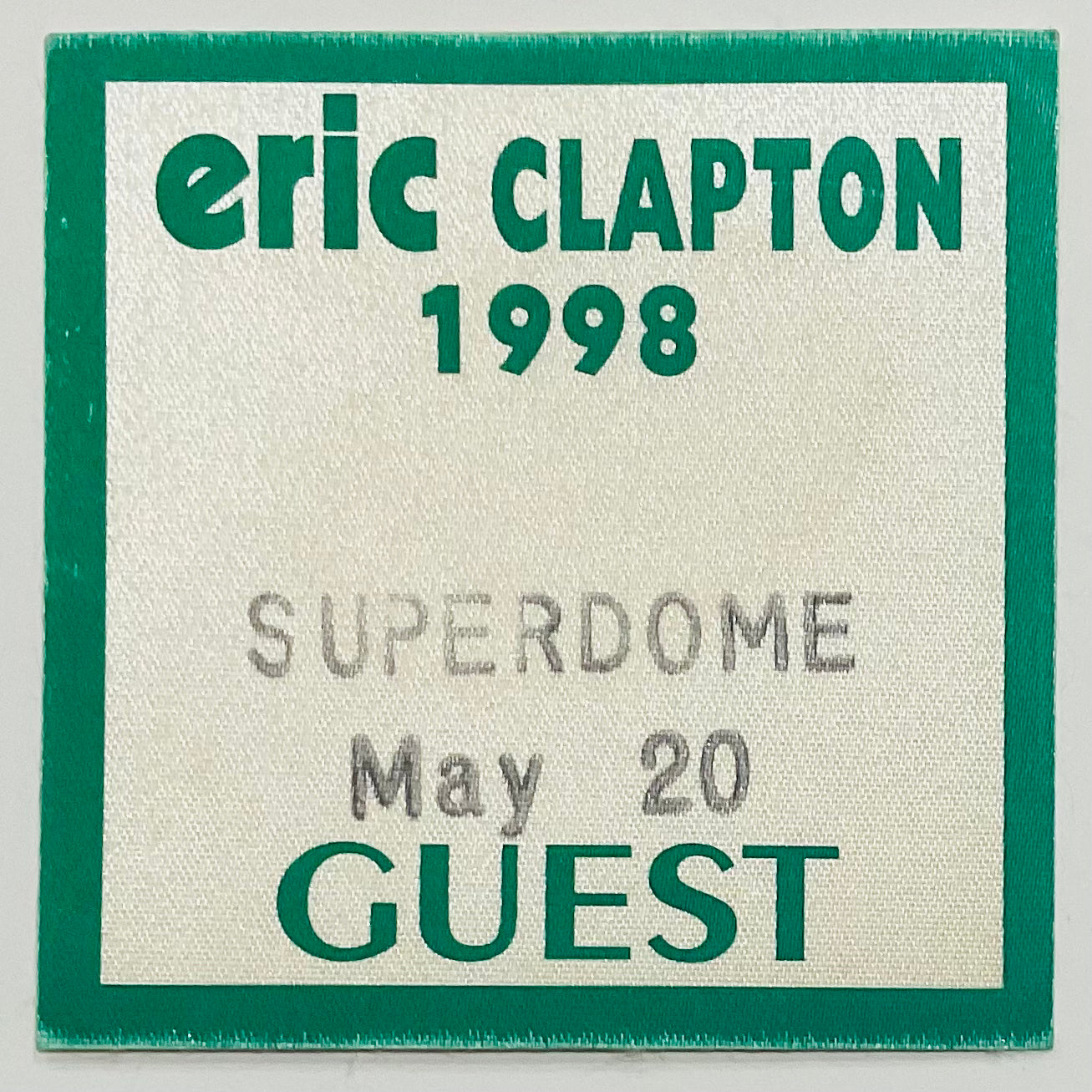 Eric Clapton Original Unused Concert Backstage Pass Ticket Superdome New Orleans 20th May 1998