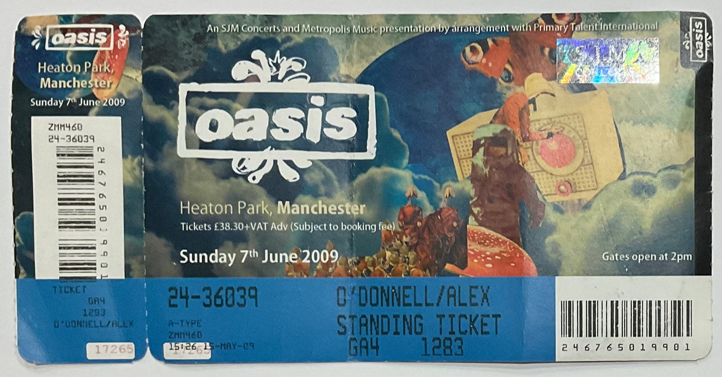 Oasis Original Used Concert Ticket Heaton Park Manchester 7th June 2009