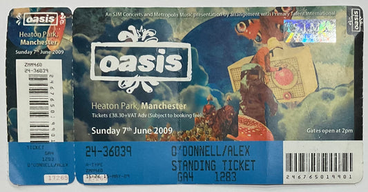 Oasis Original Used Concert Ticket Heaton Park Manchester 7th June 2009