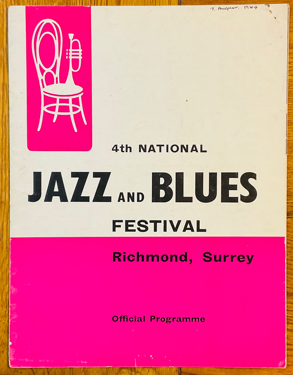 Rolling Stones Eric Clapton Concert Programme 4th Jazz & Blues Festival Richmond 7-9th Aug 1964