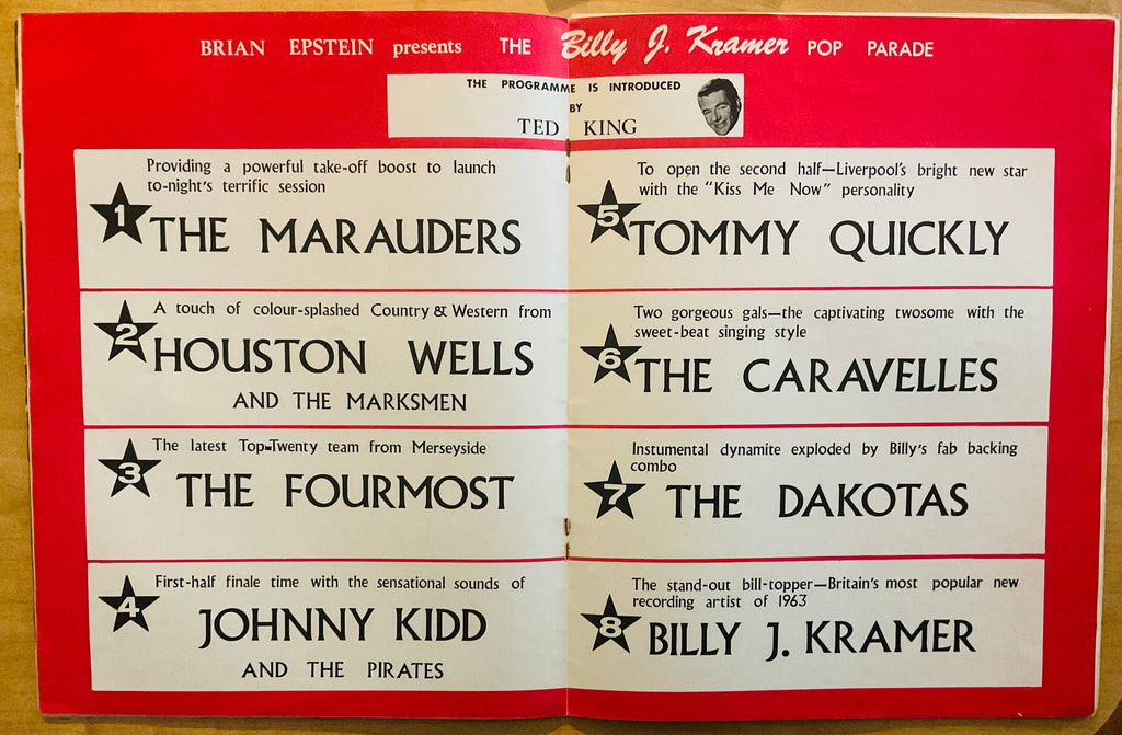 Billy J Kramer Johnny Kid Original Concert Programme UK Tour 1963