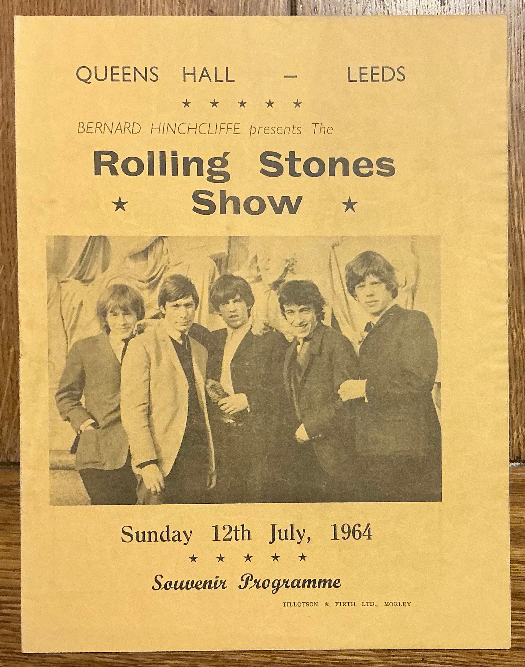 Rolling Stones Original Concert Programme Queens Hall Leeds 12th Jul 1964