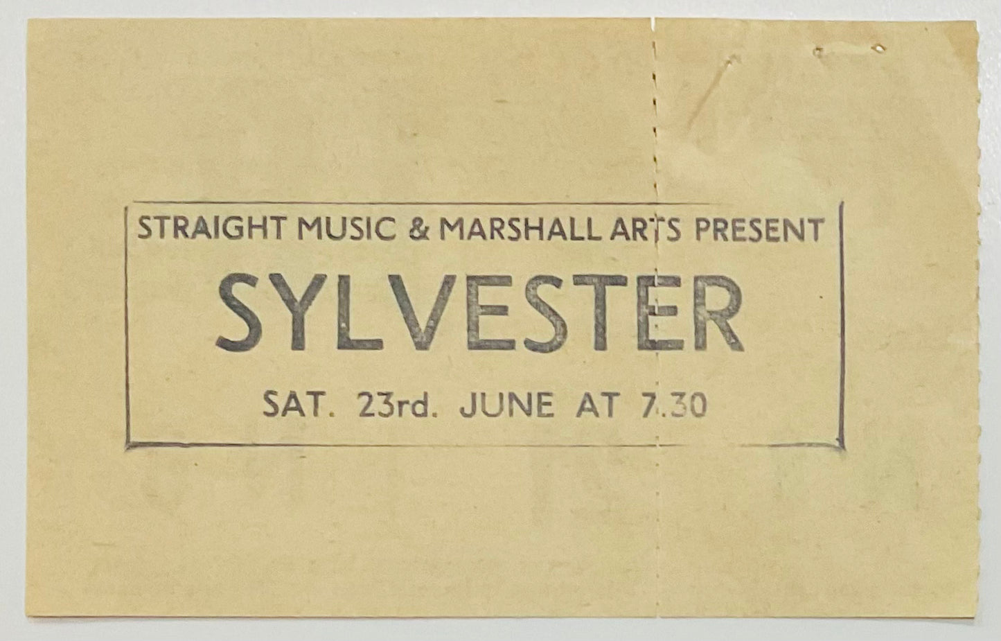 Sylvester Original Unused Concert Ticket Hammersmith Odeon London 23rd Jun 1979