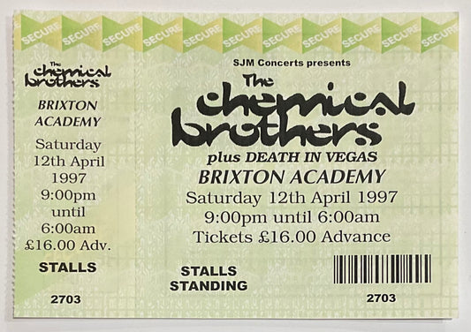 Chemical Brothers Original Unused Concert Ticket Brixton Academy 12th Apr 1997