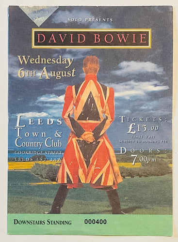David Bowie Original Used Concert Ticket Town & Country Club Leeds 6th Aug 1997