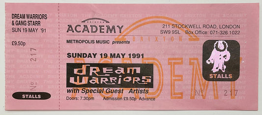 Dream Warriors Original Unused Concert Ticket Brixton Academy London 19th May 1991