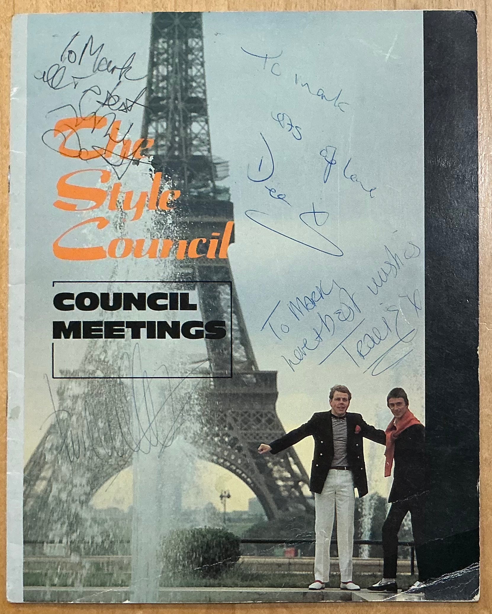 Style Council Paul Weller Original Fully Signed Autographed Tour Programme Council Meetings 1986