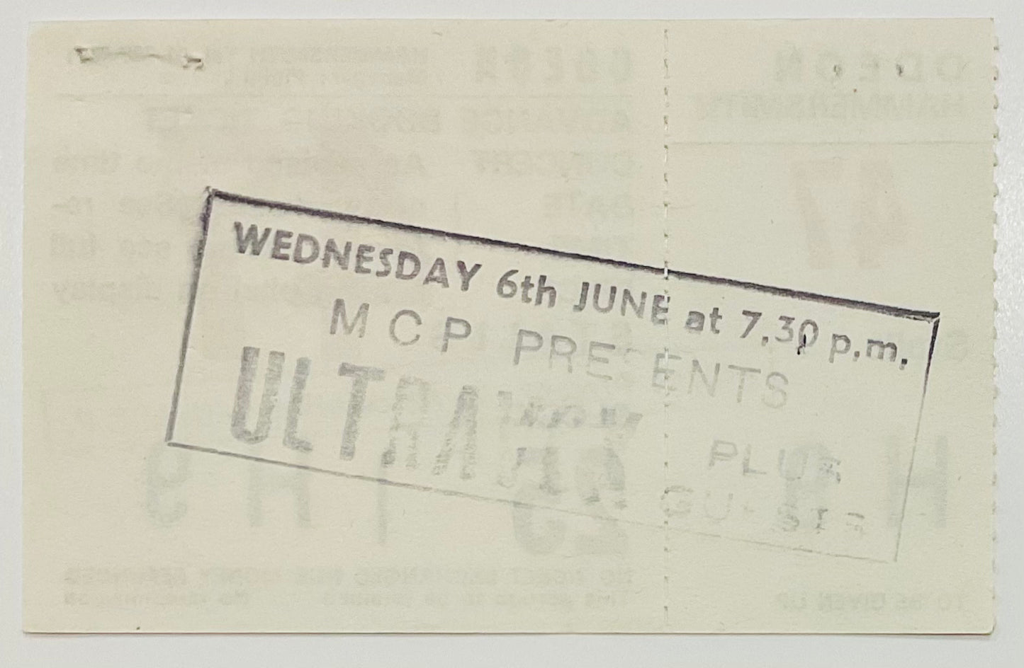 Ultravox Original Unused Concert Ticket Hammersmith Odeon London 6th Jun 1984