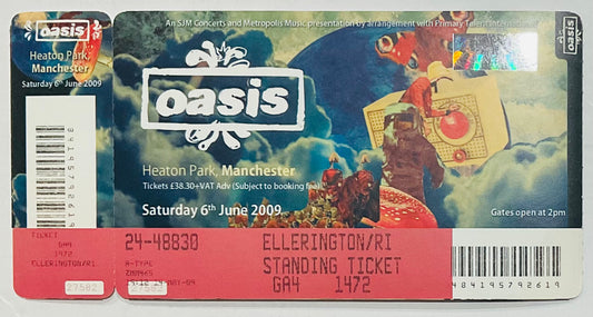 Oasis Original Unused Concert Ticket Heaton Park Manchester 6th June 2009