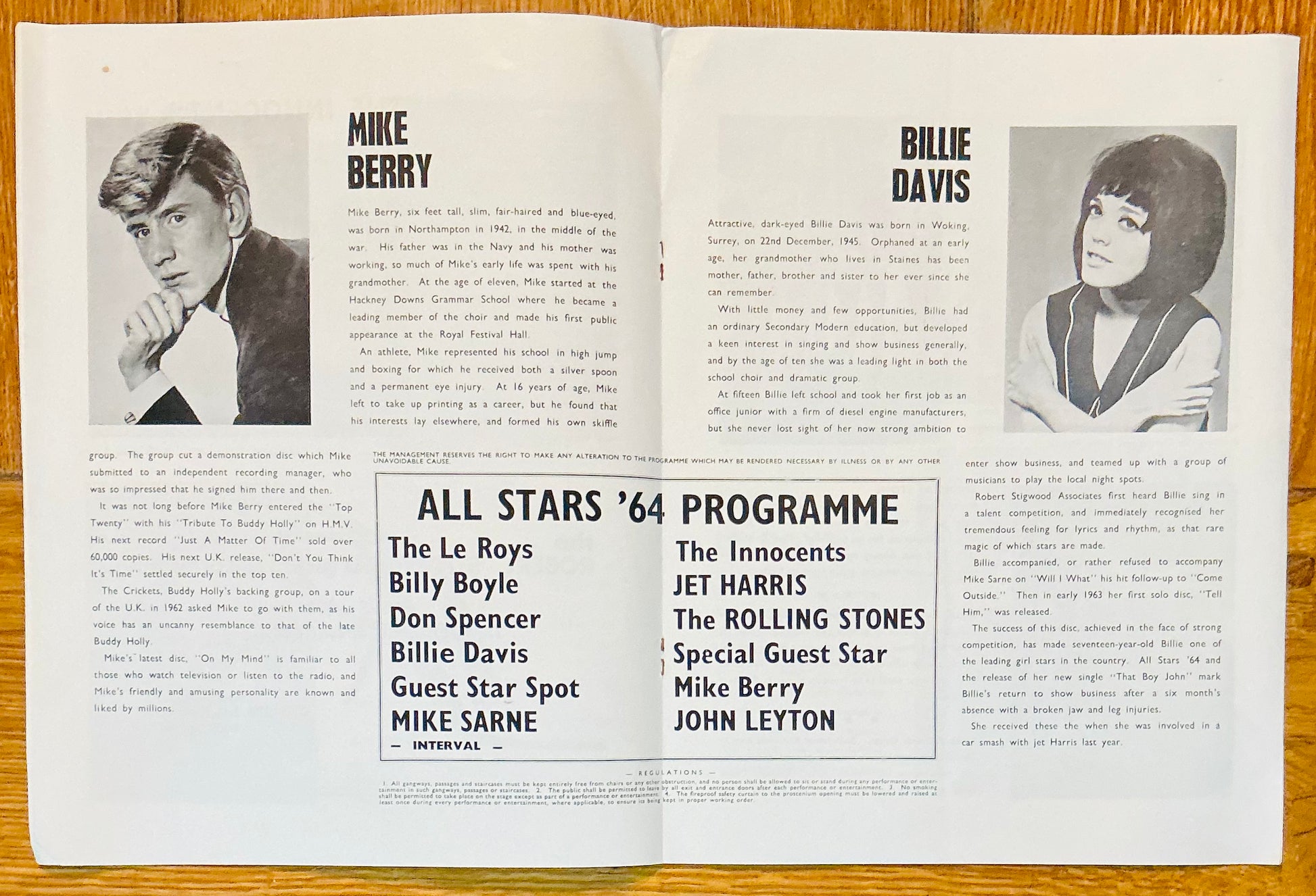 Rolling Stones Original Concert Programme All Stars Tour Feb/Mar 1964
