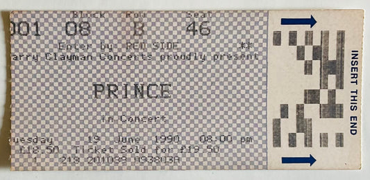 Prince Original Used Concert Ticket Wembley Arena London 19th Jun 1990