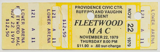 Fleetwood MAC Original Unused Concert Ticket Civic Arena Providence 22nd Nov 1979