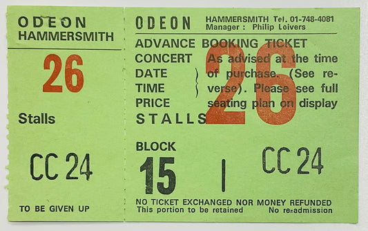 Kajagoogoo Original Unused Concert Ticket Hammersmith Odeon London 30th May 1983