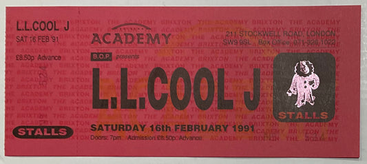 LL Cool J Original Unused Concert Ticket Brixton Academy London 16th Feb 1991