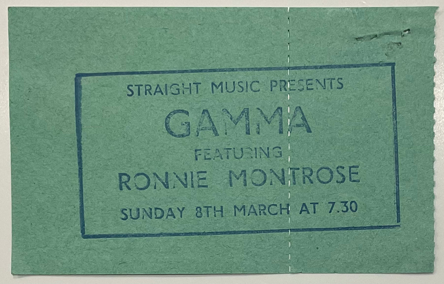 Gamma Ronnie Montrose Original Unused Concert Ticket Hammersmith Odeon London 8th Mar 1981