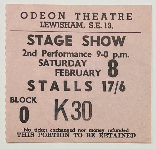 Gene Pitney Joe Cocker Marmalade Original Concert TicketOdeon Theatre Lewisham 8th Feb 1969