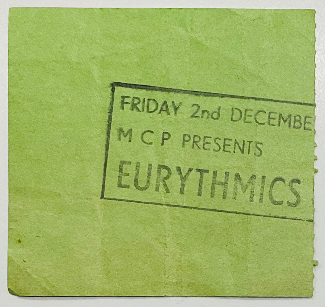 Eurythmics Original Used Concert Ticket Hammersmith Odeon London 2nd Dec 1983