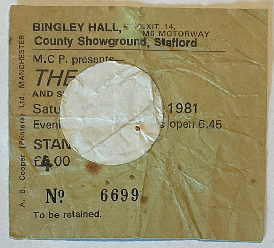 Jam Original Used Concert Ticket Bingley Hall Stafford 27th Jun 1981