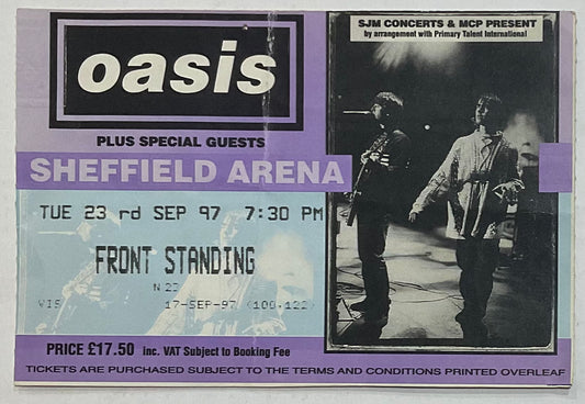 Oasis Original Used Concert Ticket Sheffield Arena 23rd Sep 1997