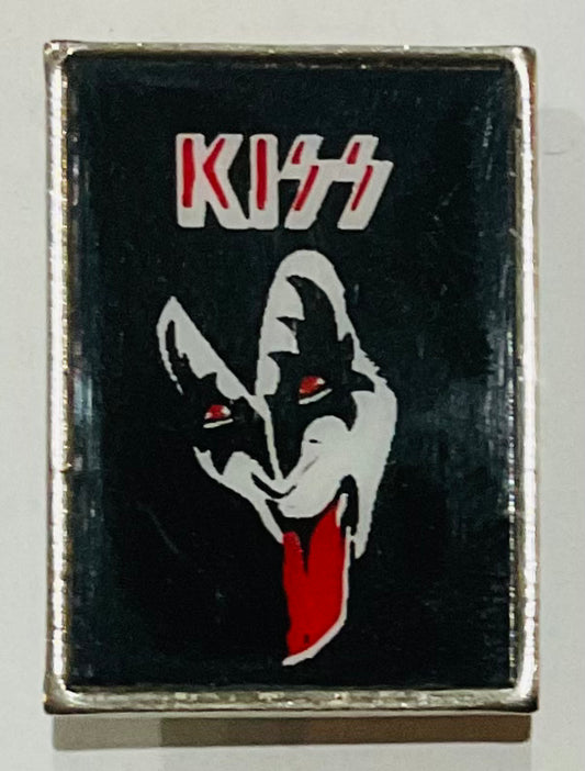 Kiss Gene Simmons Tongue Original Metal - Enamel Badge Pin 1970s