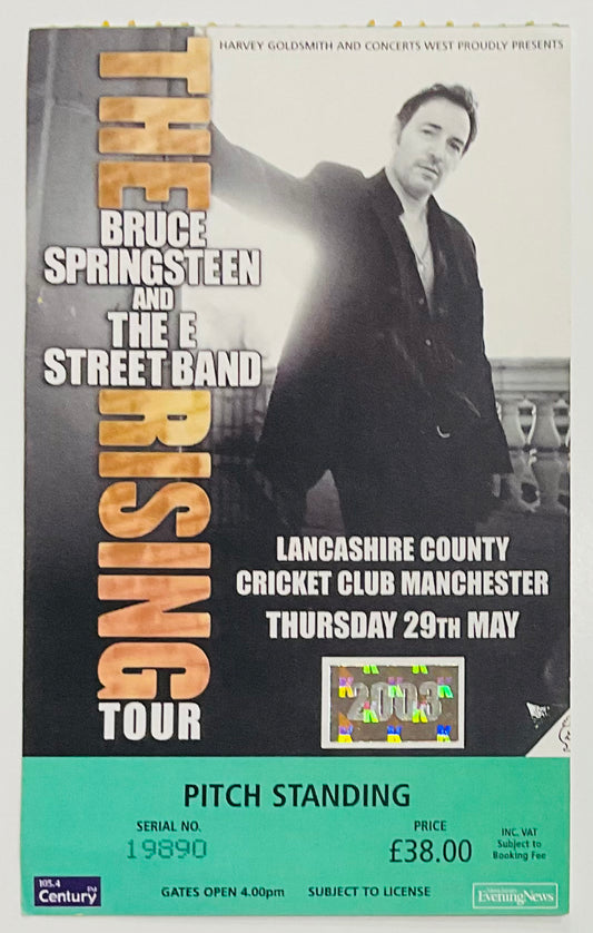 Bruce Springsteen Original Used Concert Ticket Lancashire Country Cricket Ground 29th May 2003