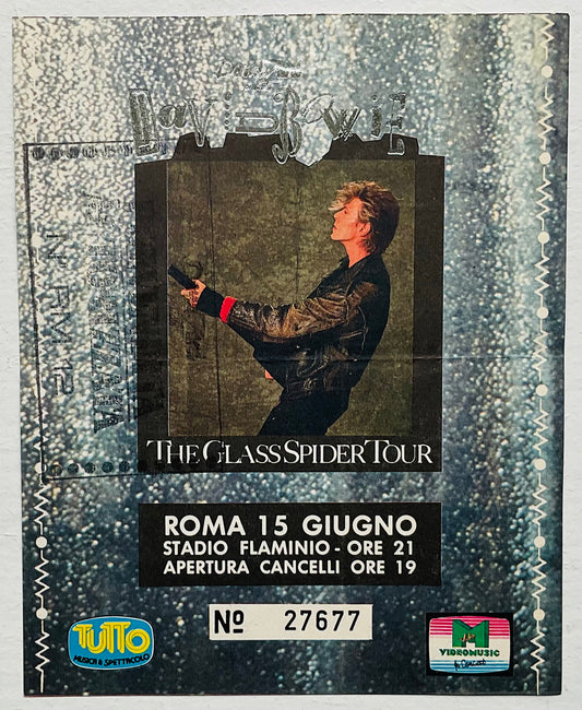 David Bowie Original Used Concert Ticket Stadio Flaminio Rome 15th Jun 1987