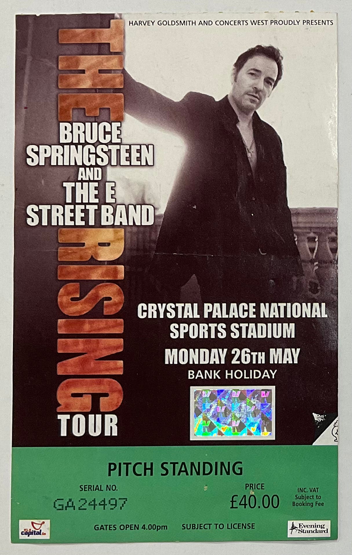 Bruce Springsteen Original Used Concert Ticket Crystal Palace National Sports Centre 26th May 2003