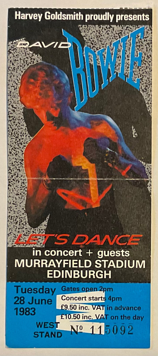 David Bowie Original Unused Concert Ticket Murrayfield Stadium Edinburgh 28th Jun 1983