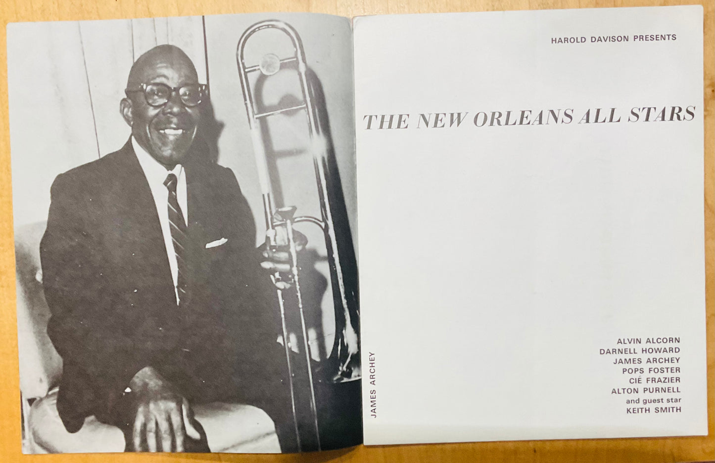 Alvin Alcorn Keith Smith Original Concert Programme New Orleans All Stars UK Tour Feb 1966