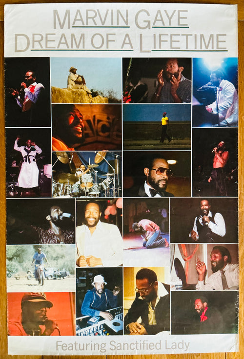 Marvin Gaye Dream of a Lifetime Original Promo Poster CBS Records 1985