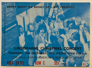 Lindisfarne Original Used Concert Ticket City Hall Newcastle 20th Dec 1979