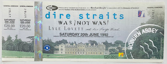 Dire Straits Original Unused Concert Ticket Woburn Abbey 20th June 1992