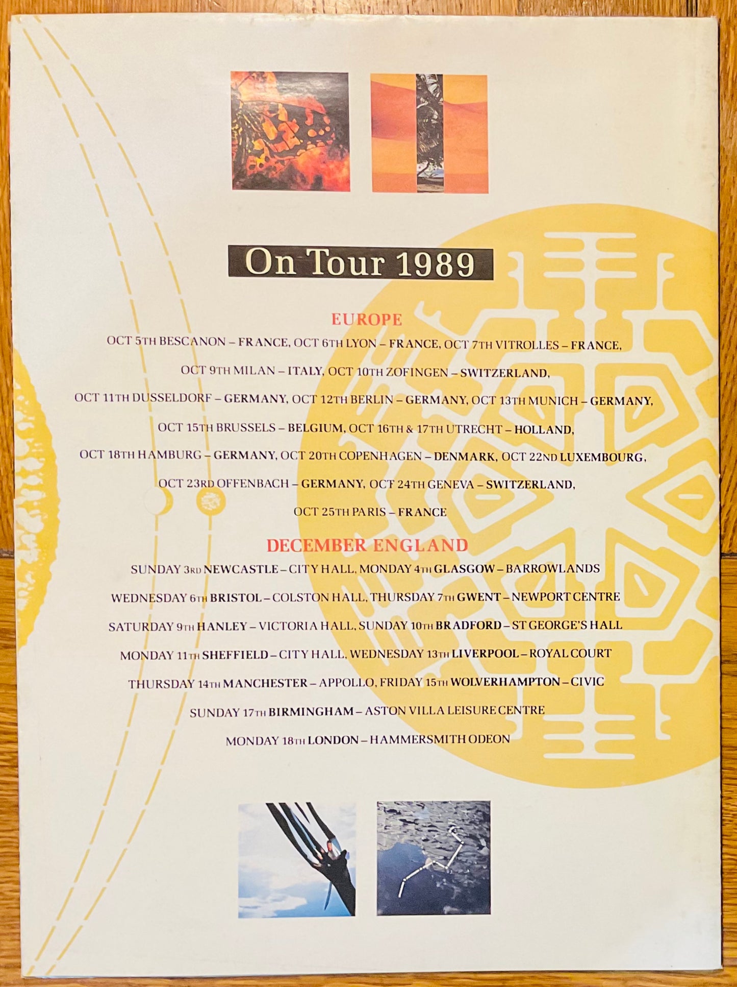 Marillion Original Concert Poster Programme Seasons End Tour 1989