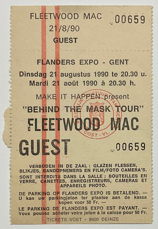 Fleetwood MAC Original Unused Concert Ticket Flanders Expo Gent 21st Aug 1990