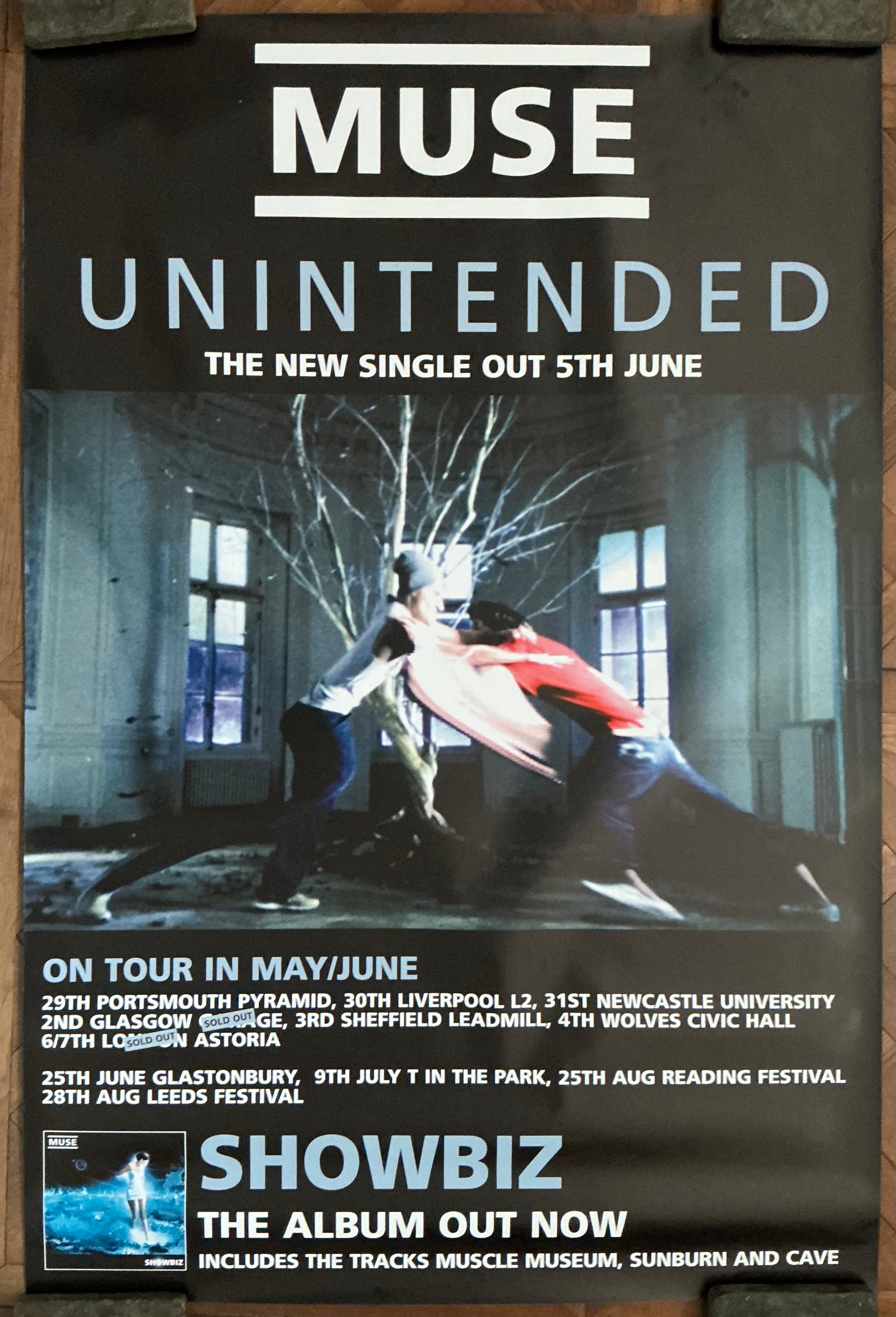 Muse Original Concert Tour Gig Subway Poster UK Tour & Festivals 2000