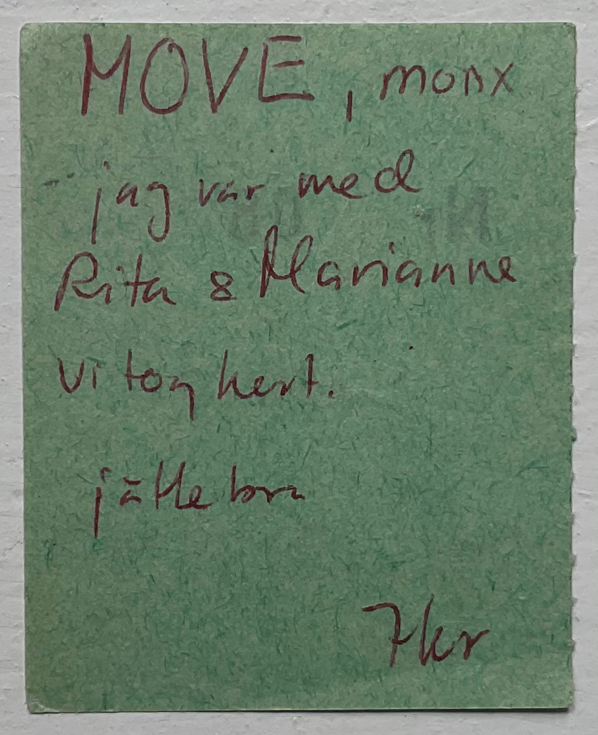 Move Original Used Concert Ticket Cue Club Gothenburg 17th May 1967