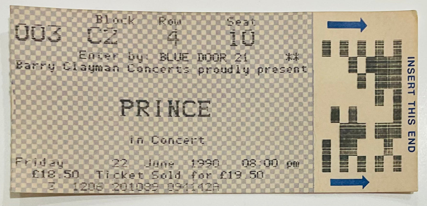 Prince Original Used Concert Ticket Wembley Arena London 22nd Jun 1990