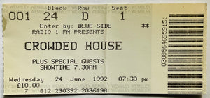 Crowded House Original Used Concert Ticket Wembley Arena London 24th Jun 1992
