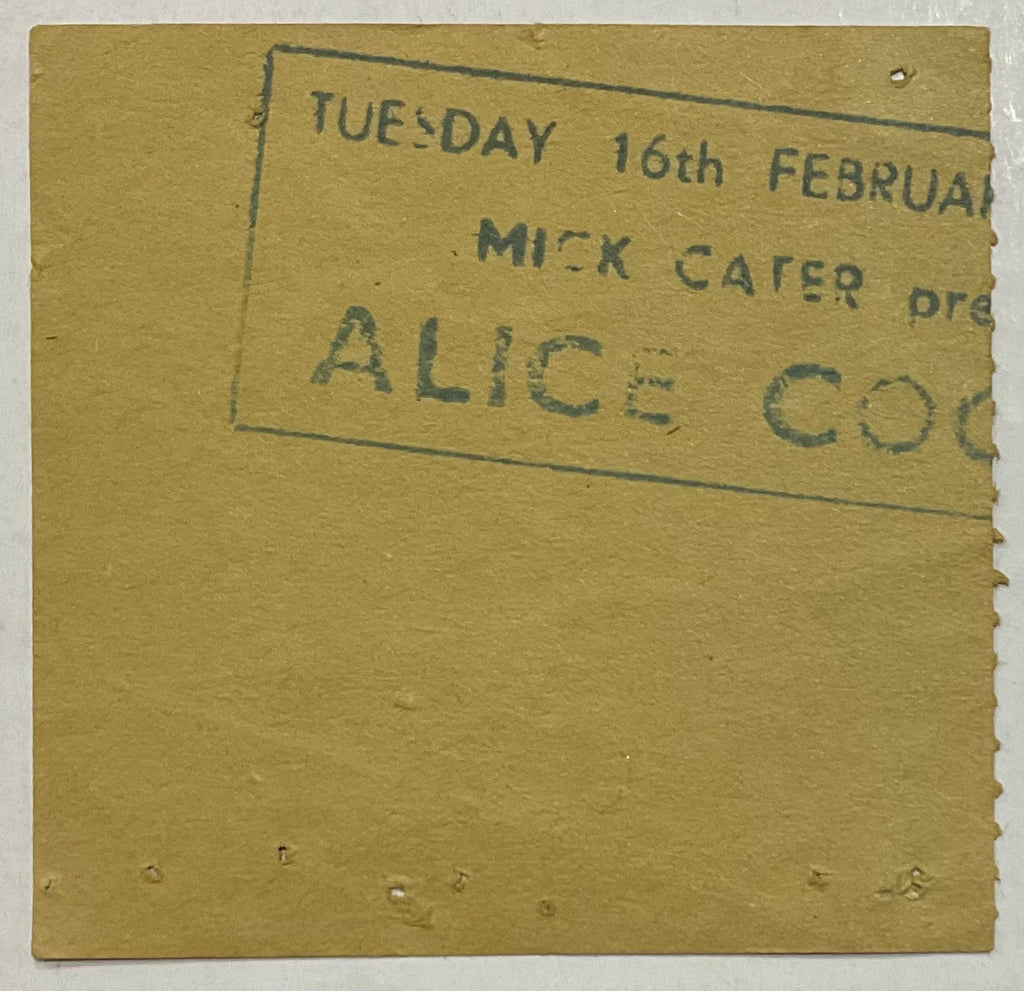 Alice Cooper Original Used Concert Ticket Hammersmith Odeon London 16th Feb 1982