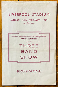 Ronnie Scott Orchestra Teddy Foster Merseyssippi Jazz Band Original Concert Programme Liverpool Stadium 14th Feb 1954
