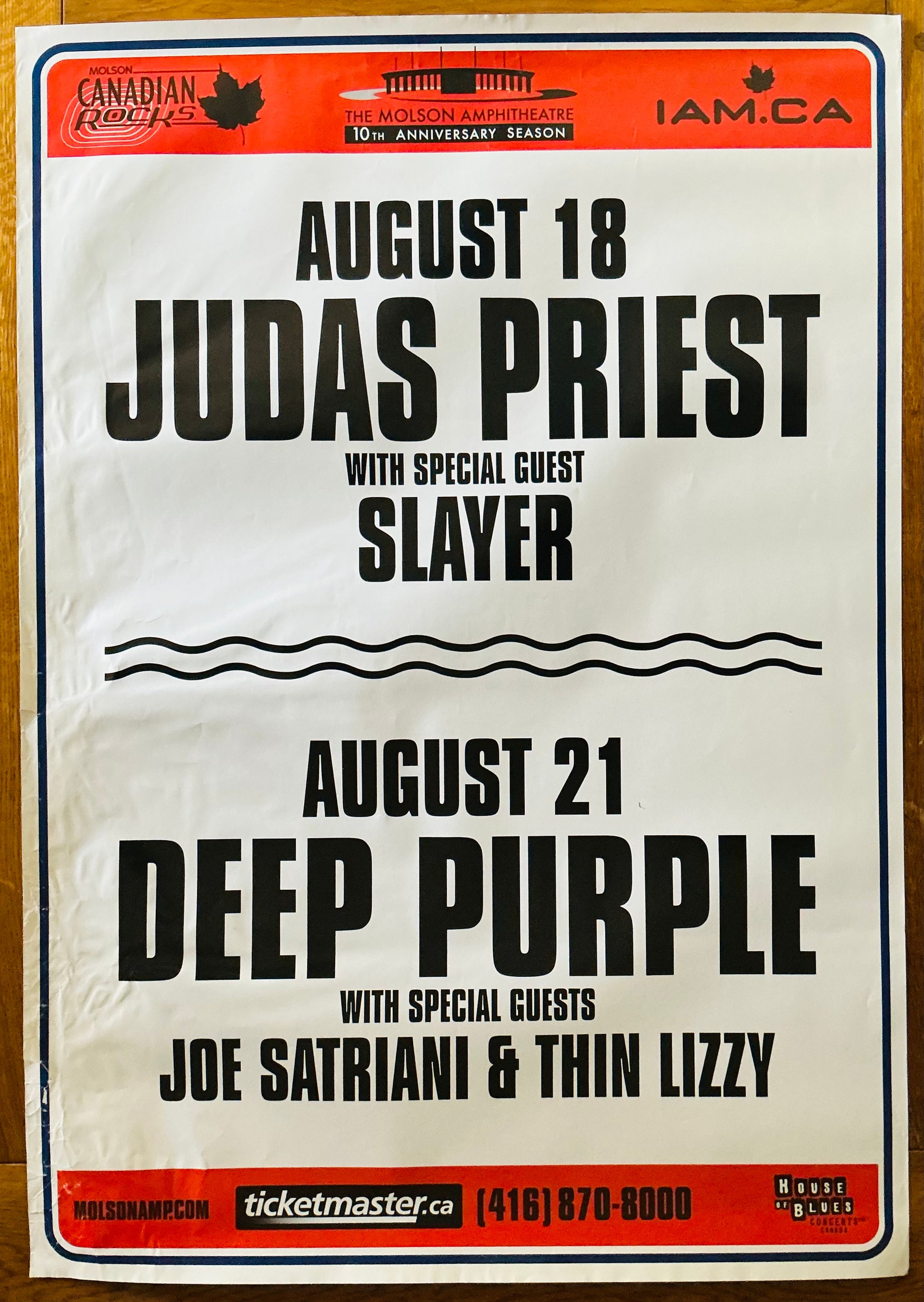 Deep Purple Judas Priest Thin Lizzy Original Concert Tour Gig Poster Molson Amphitheatre Toronto 2004