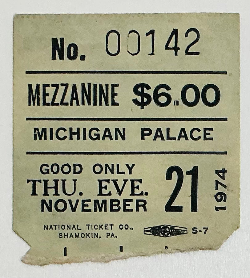 T. Rex Marc Bolan Original Used Concert Ticket Michigan Palace Detroit 21st Nov 1974