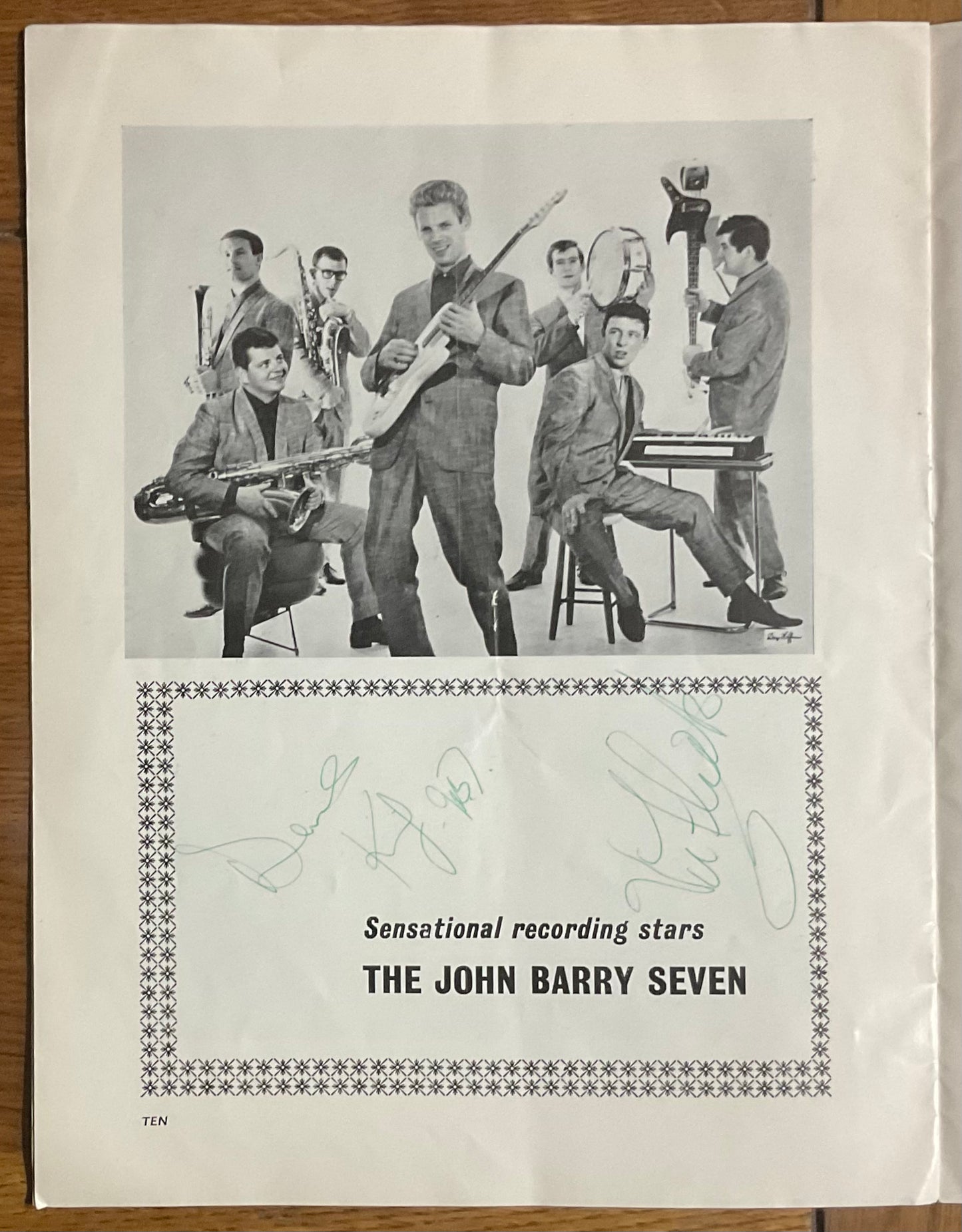 Adam Faith John Barry Seven Original Signed Concert Programme UK Tour Feb 1962