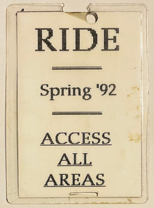 Ride Andy Bell Original Concert Backstage Pass Ticket Leave Them All Behind Tour Spring 1992