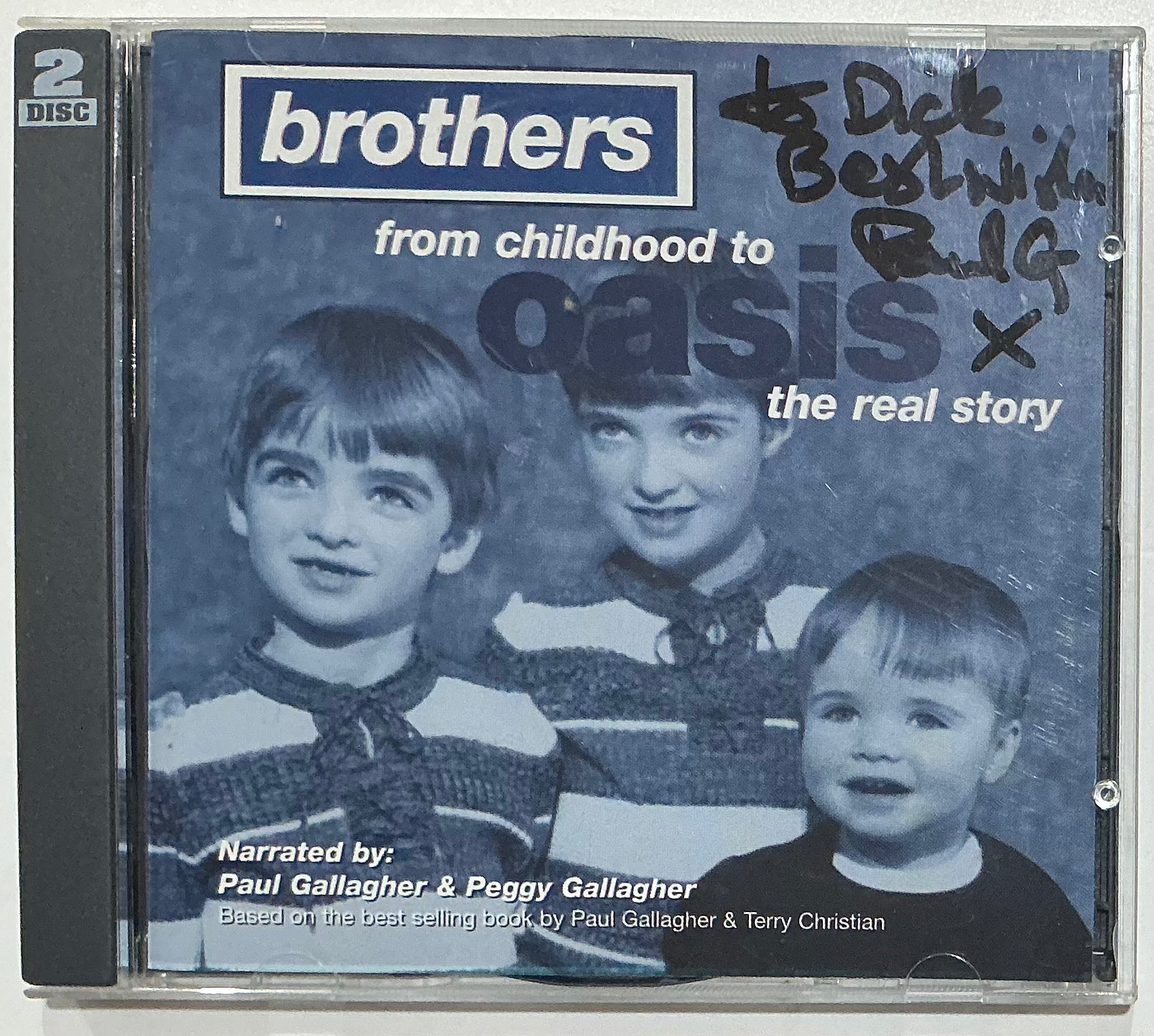 Oasis Brothers From Childhood to Oasis  Signed 2xCD Bespoke Audio UK 1997
