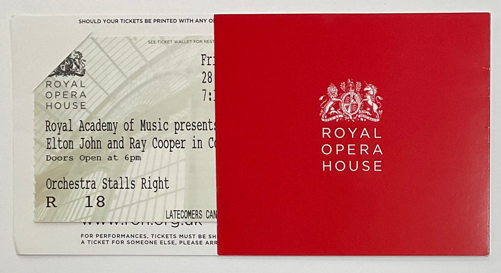 Elton John Original Used Concert Ticket Royal Opera House London 28th Jan 2011