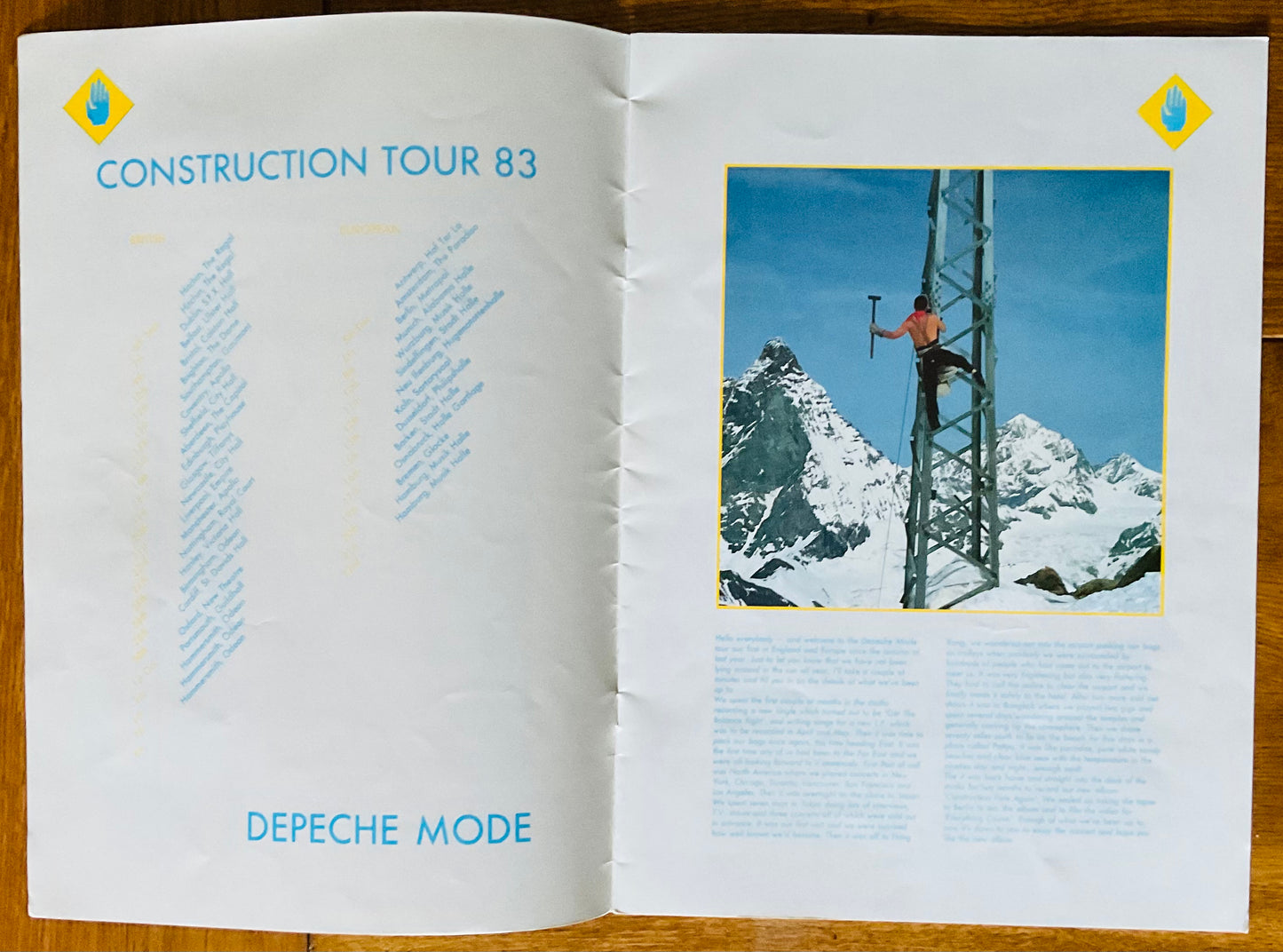 Depeche Mode Original Concert Programme Construction Time Again Tour 1983