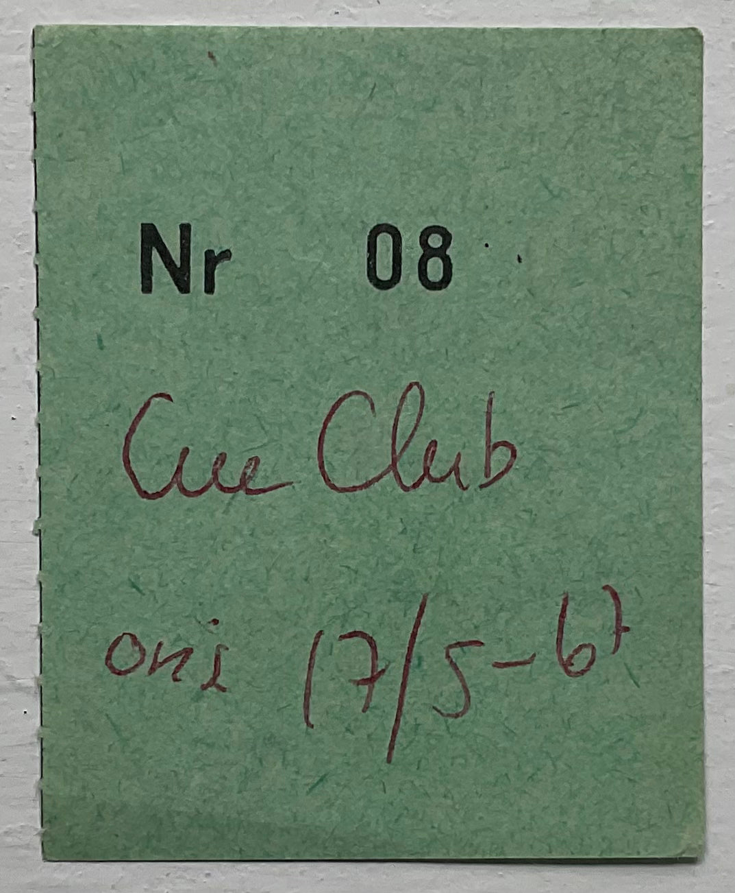 Move Original Used Concert Ticket Cue Club Gothenburg 17th May 1967