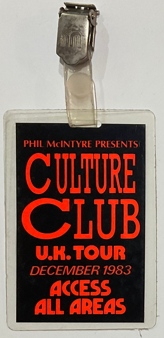 Culture Club Original Used Concert Backstage Pass Ticket Dec 1983