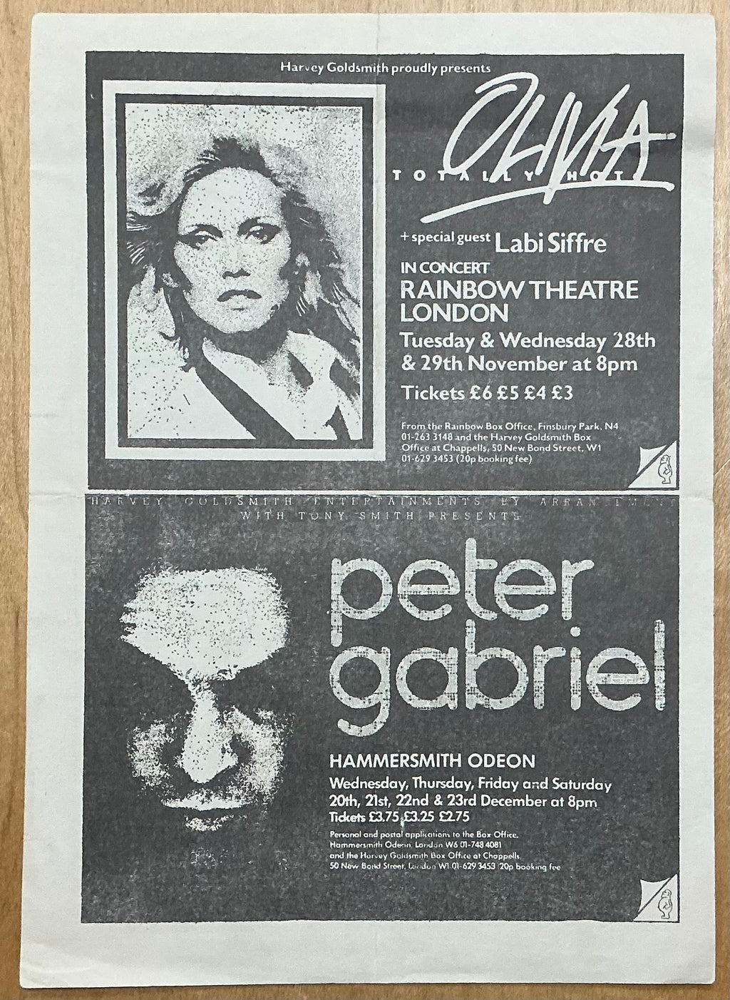 999 Chelsea Cars Original Concert Handbill Flyer Lyceum London Oct/ Nov 1978